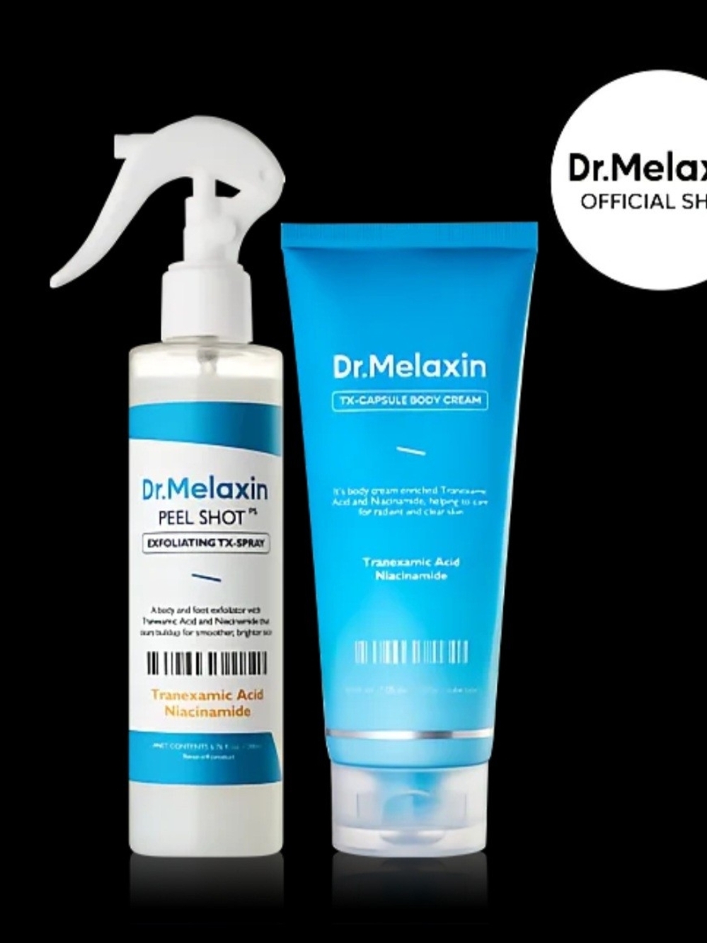 Blue TX-Capsule Body Cream & Peel Shot Exfoliating Spray